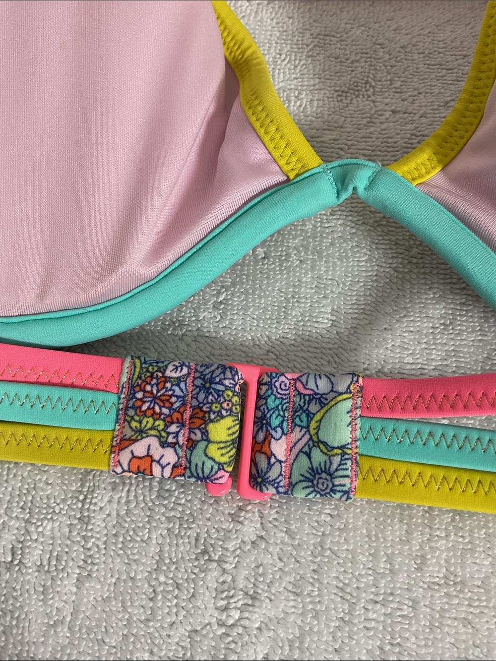 Victoria's Secret Floral Underwire High Tie Halter Bikini Top Size 36C - Picture 4 of 8